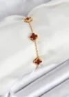 316L Çelik Gold Zincir Baby Boy Bordo Renk Bileklik