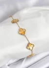 316L Çelik Gold Zincir Sarı Yonca Bileklik