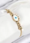 316L Çelik Göz Charm Model Gold Renk Kadın Bileklik