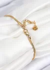 316L Çelik Göz Charm Model Gold Renk Kadın Bileklik