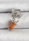 316L Çelik Gümüş Renk Bubble Tea Model Nomination Charm