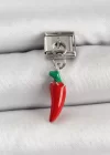 316L Çelik Gümüş Renk Kapya Biber Model Nomination Charm