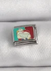 316L Çelik Gümüş Renk Renkli Portre Model Nomination Charm