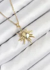316L Çelik Güneş Model Gold Renk Kadın Kolye