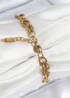 316L Çelik Klasik Dövme Halat Zincir Model Gold Renk Kadın Bileklik