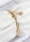 316L Çelik Örgü İtalyan Zincir Model Gold Renk Kadın Bileklik