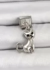316L Çelik Renk Kedi Model Nomination Charm