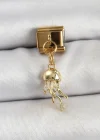 316L Çelik Sallantılı Zirkon Taşlı Deniz Anası Model Gold Renk Nomination Charm