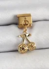 316L Çelik Sallantılı Zirkon Taşlı Fiyonk Model Gold Renk Nomination C316L Çelik Sallantılı Kiraz Model Gold Renk Nomination Charm