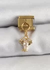 316L Çelik Sallantılı Zirkon Taşlı Yengeç Model Gold Renk Nomination Charm