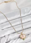 316L Çelik Sanatsal Portre Model Gold Renk Kadın Kolye