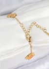 316L Çelik Sedefli Turuncu Gold Renk Yonca Kadın Bileklik
