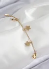 316L Çelik Sıralı Yıldız Model Gold Renk Kadın Bileklik