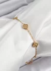 316L Çelik Yonca Model Gold Renk Kadın Bileklik