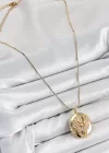 316L Çelik Zincir Açılabilir Anka Kuşu Model Zirkon Taşlı Gold Renk Kadın Kolye