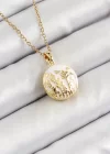 316L Çelik Zincir Açılabilir Sanatsal Vintage Çiçek Model Gold Renk Kadın Kolye