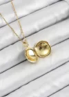316L Çelik Zincir Açılabilir Sanatsal Vintage Çiçek Model Gold Renk Kadın Kolye