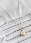 316L Çelik Zincir Açılabilir Sanatsal Vintage Çiçek Model Gold Renk Kadın Kolye