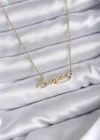 316L Çelik Zincir Gold Renk Atatürk İmzası Model Kadın Kolye