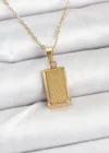 316L Çelik Zincir Gold Renk Külçe Altın Model Kadın Kolye