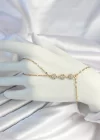 316L Çelik Zincirli Gold Renk Yonca Zirkon Taşlı Şahmeran