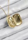 316L Çelik Zirkon Taşlı Açılabilr Kapaklı Kutup Yıldzı Model Gold Renk Kadın Kolye