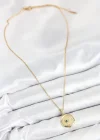 316L Çelik Zirkon Taşlı Ay Ve Güneş Model Gold Renk Kadın Kolye
