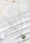 316L Çelik Zirkon Taşlı Gezegen Model Gold Renk Kadın Kolye