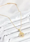 316L Çelik Zirkon Taşlı Hayat Ağacı Model Gold Renk Kadın Kolye