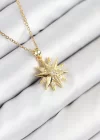 316L Çelik Zirkon Taşlı Kutup Yıldızı Model Gold Renk Kadın Kolye