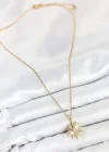 316L Çelik Zirkon Taşlı Kutup Yıldızı Model Gold Renk Kadın Kolye