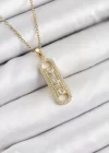 316L Çelik Zirkon Taşlı Messika Model Gold Renk Kadın Kolye
