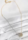 316L Çelik Zirkon Taşlı Sarmal Model Gold Renk Kadın Kolye