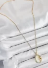 316L Çelik Zirkon Taşlı Yarım Güneş Model Gold Renk Kadın Kolye
