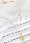 316L Çelik Zirkon Taşlı Yıldız Ve Kalp Model Gold Renk Kadın Kolye