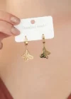 316L Kararmaz Çelik Gold Renk Kelebek Kadın Küpe