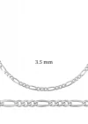 3.5 mm Gümüş Figaro Zincir - 100 mikron