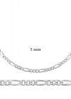 5 mm Gümüş Figaro Zincir - 140 mikron