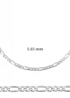 5.65 mm Gümüş Figaro Zincir - 160 mikron