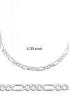 6.30 mm Gümüş Figaro Zincir - 180 mikron