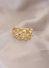 Ayarlamalı Gold Renk Metal Bombeli Boluncuk Model Yüzük