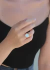 Ayarlamalı Mavi Mineli Smile Yüzük