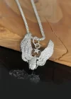 Bomba Tasarım Silver Renk Zincirli Erkek Kolye