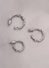 Burgu Model Gümüş Metal Küpe Seti