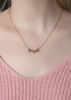 Çelik 3 Renkli Minimal 3lü Kalp Kolye