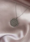 Çelik Silver Renk Yaşam Çiçeği Tasarımlı Kadın Kolye