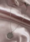 Çelik Silver Renk Yaşam Çiçeği Tasarımlı Kadın Kolye
