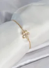 Çiçek Model Asansörlü Gold Renk Kadın Bileklik