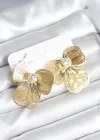 Çiçek Model Gold Renk Pirinç Kadın Küpe