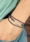 Çizgi Desenli Metal Kancalı Erkek Bileklik